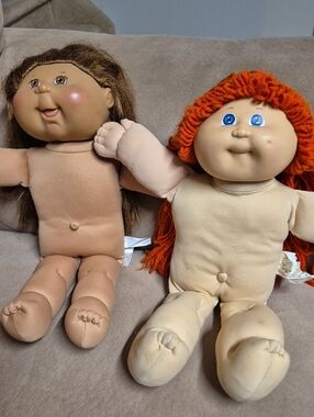 Pair Of 2 Vintage Cabbage Patch Dolls 2004 & 1982 No Clothes Included.